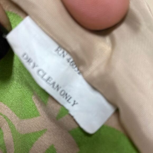 N Touch Lime Green & Tan Designed 3/4 Sleeve Jacket Size 12 - Picture 4 of 5